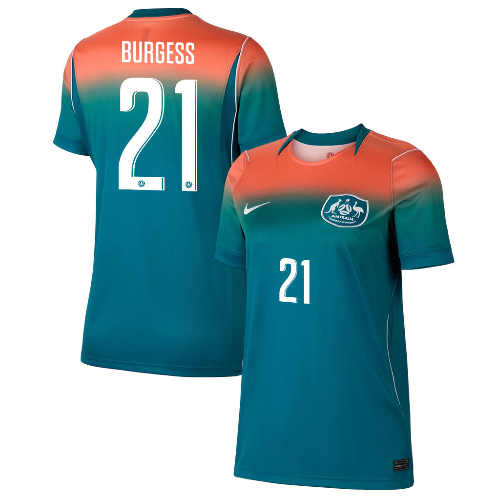 Cameron Burgess 21 Women's Australia National Team 2026 Away Jersey - Teal