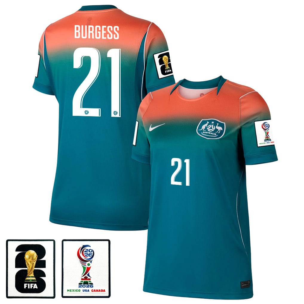 Cameron Burgess 21 Women's Australia National Team 2026 Away Jersey - Teal