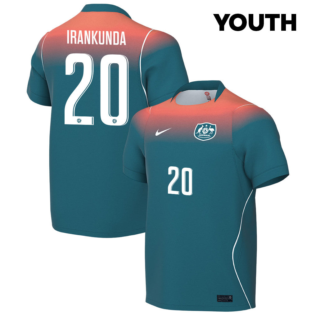 Nestory Irankunda 20 Youth Australia National Team 2026 Away Jersey - Teal
