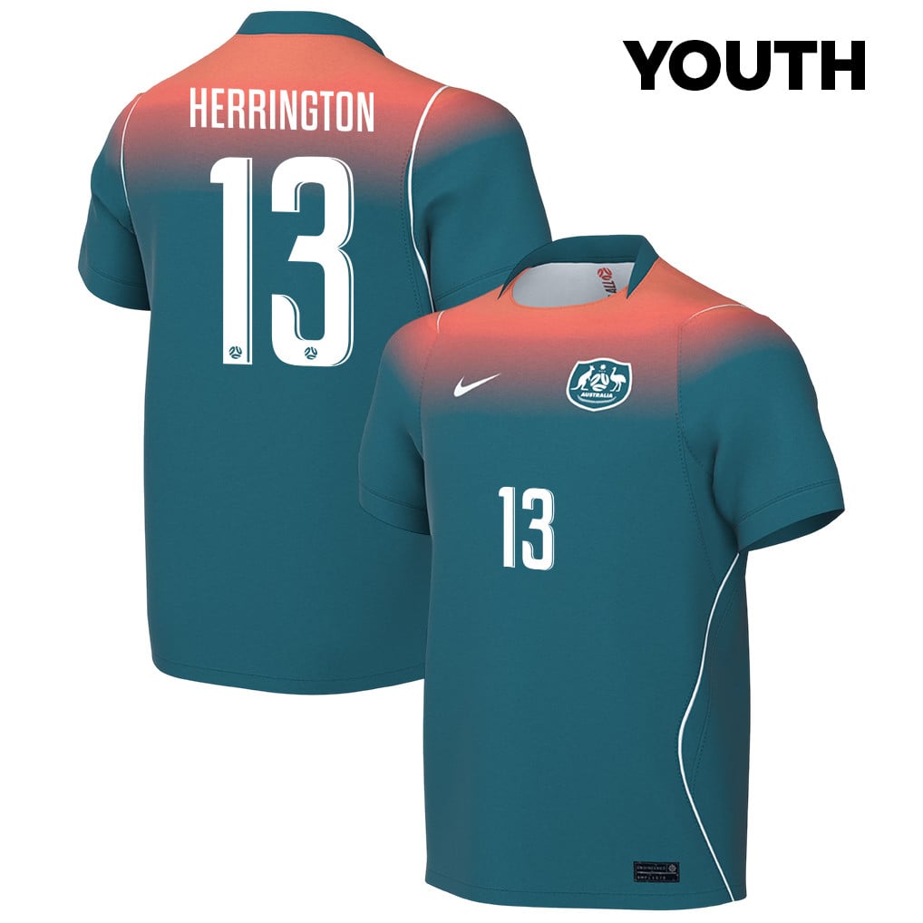 Lucas Herrington 13 Youth Australia National Team 2026 Away Jersey - Teal