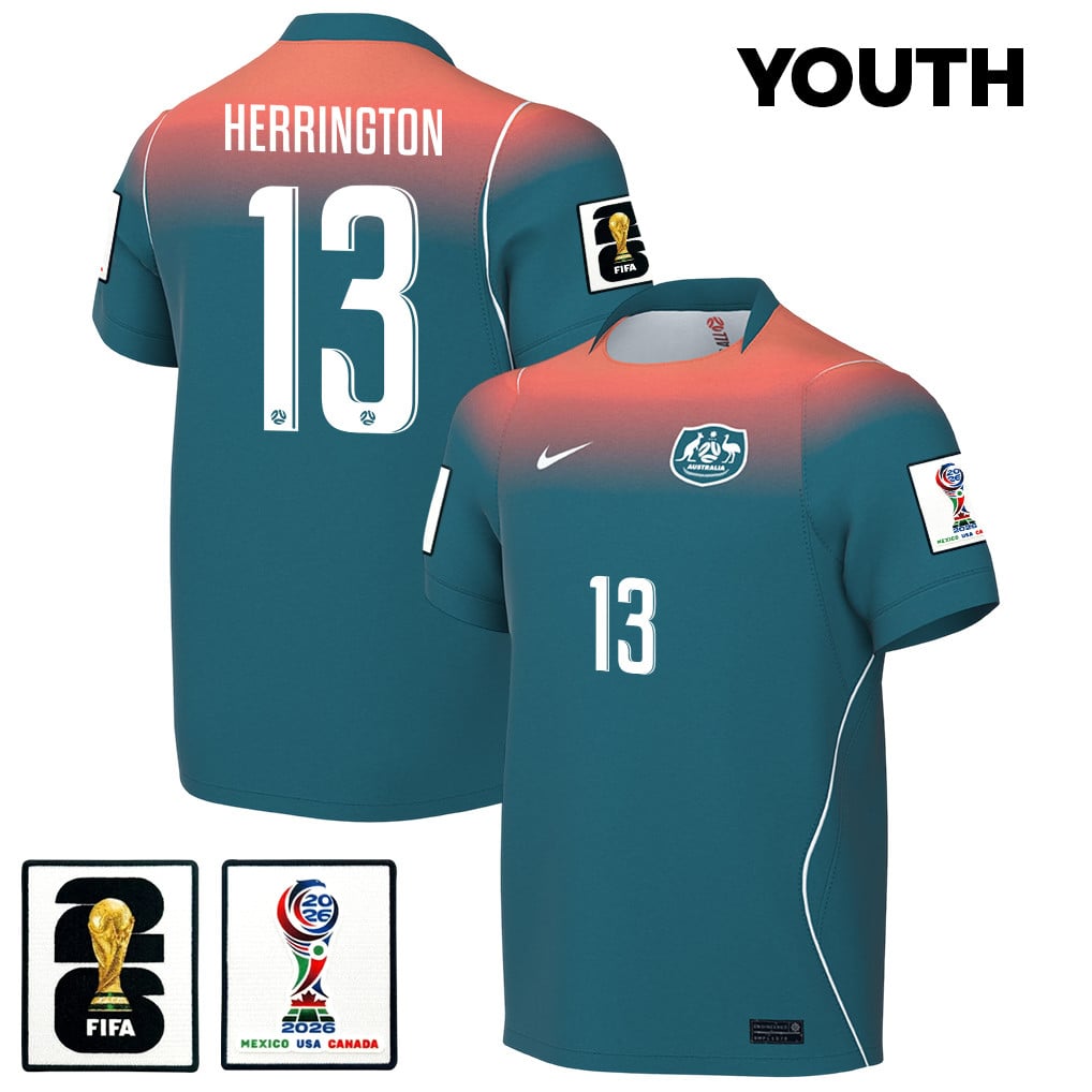 Lucas Herrington 13 Youth Australia National Team 2026 Away Jersey - Teal