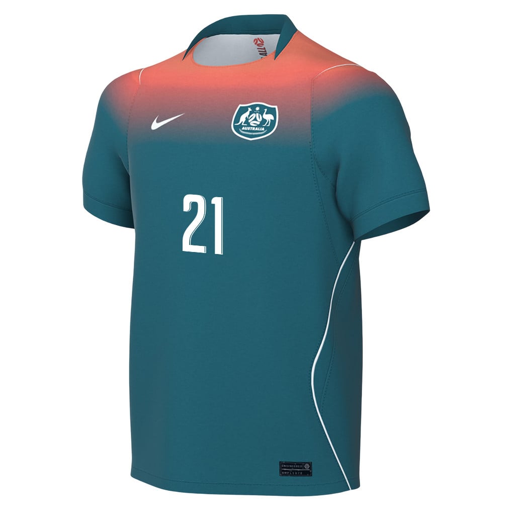 Cameron Burgess 21 Youth Australia National Team 2026 Away Jersey - Teal
