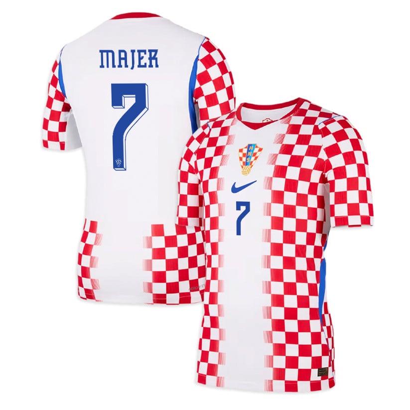 Lovro Majer 7 Croatia National Team 2026 Home Jersey - Men, White/ Red