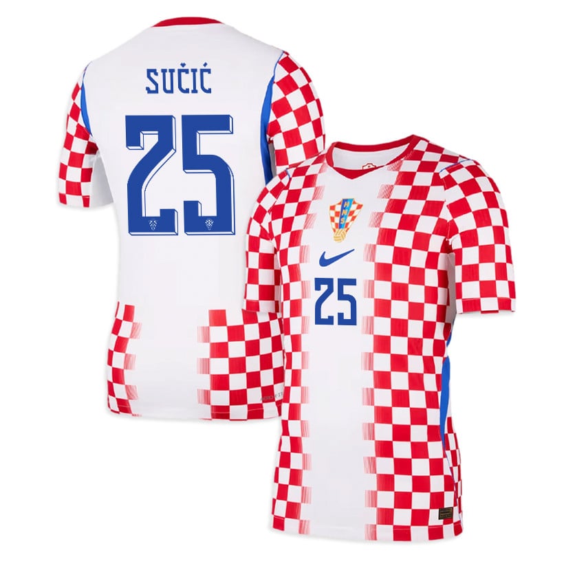 Luka Sučić 25 Croatia National Team 2026 Home Jersey - Men, White/ Red