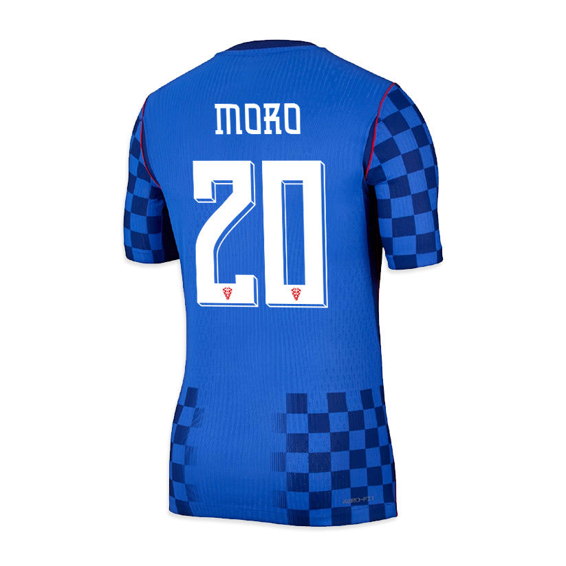 Nikola Moro 20 Croatia National Team 2026 x World Cup Patch Away Jersey - Blue, Men