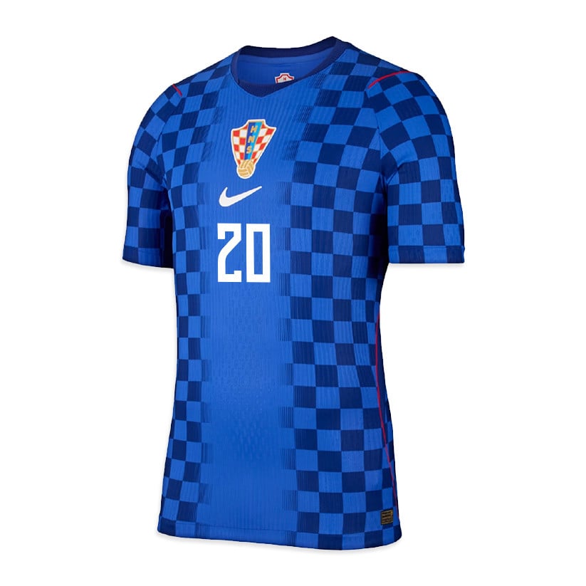 Nikola Moro 20 Croatia National Team 2026 x World Cup Patch Away Jersey - Blue, Men