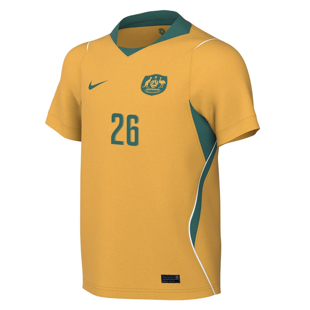 Keanu Baccus 26 Youth Australia National Team 2026 Home Jersey - Yellow