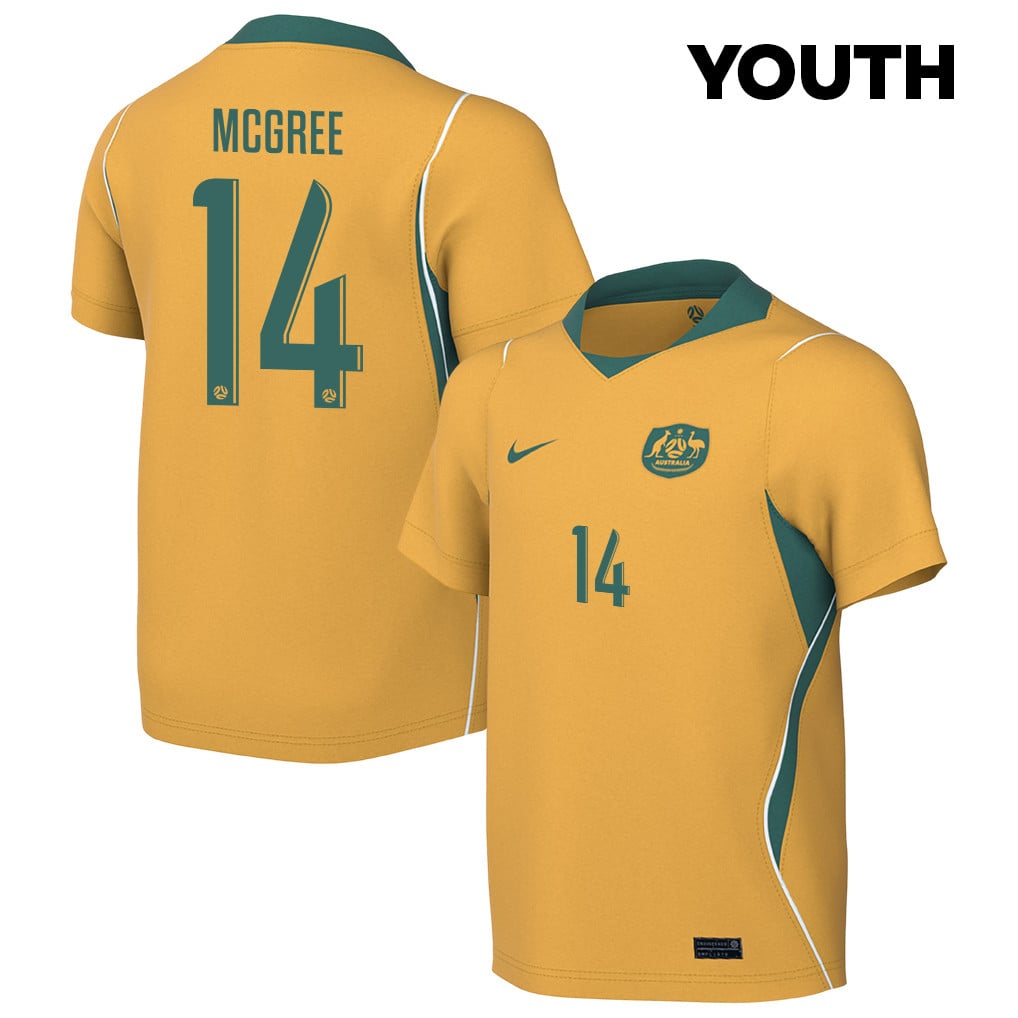 Riley McGree 14 Youth Australia National Team 2026 Home Jersey - Yellow