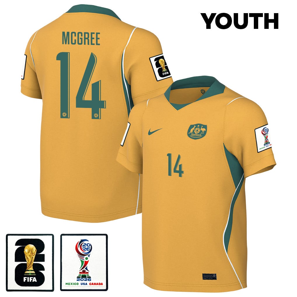 Riley McGree 14 Youth Australia National Team 2026 Home Jersey - Yellow