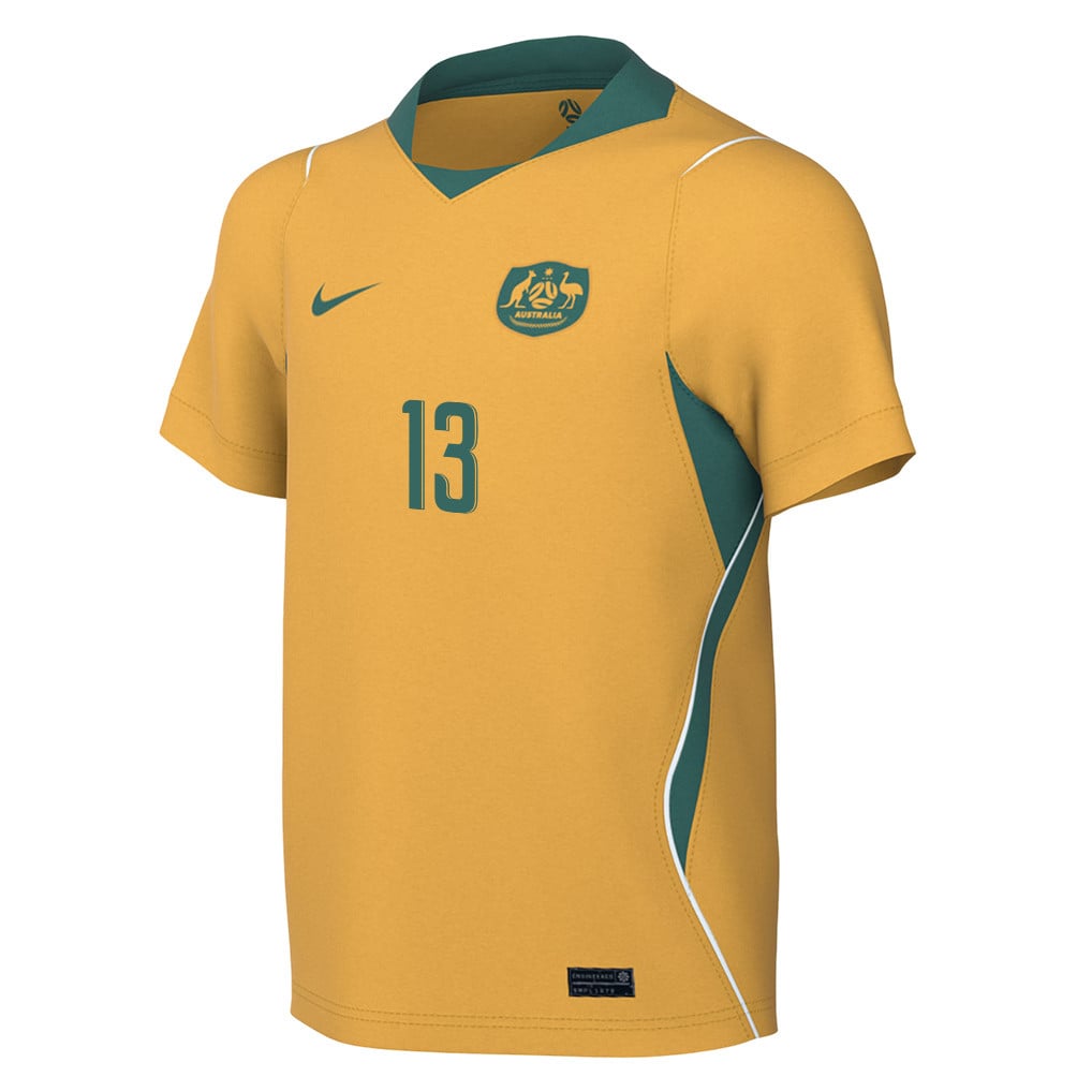 Lucas Herrington 13 Youth Australia National Team 2026 Home Jersey - Yellow
