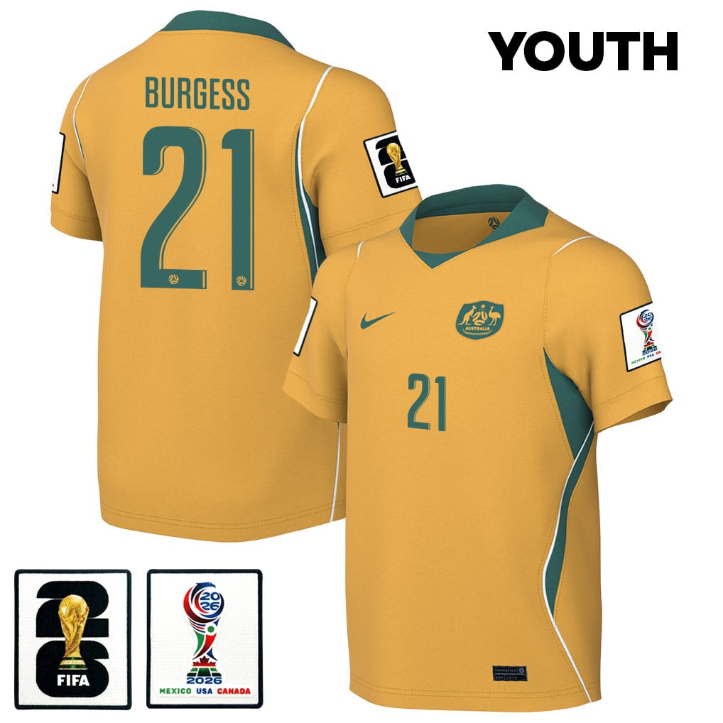 Cameron Burgess 21 Youth Australia National Team 2026 Home Jersey - Yellow
