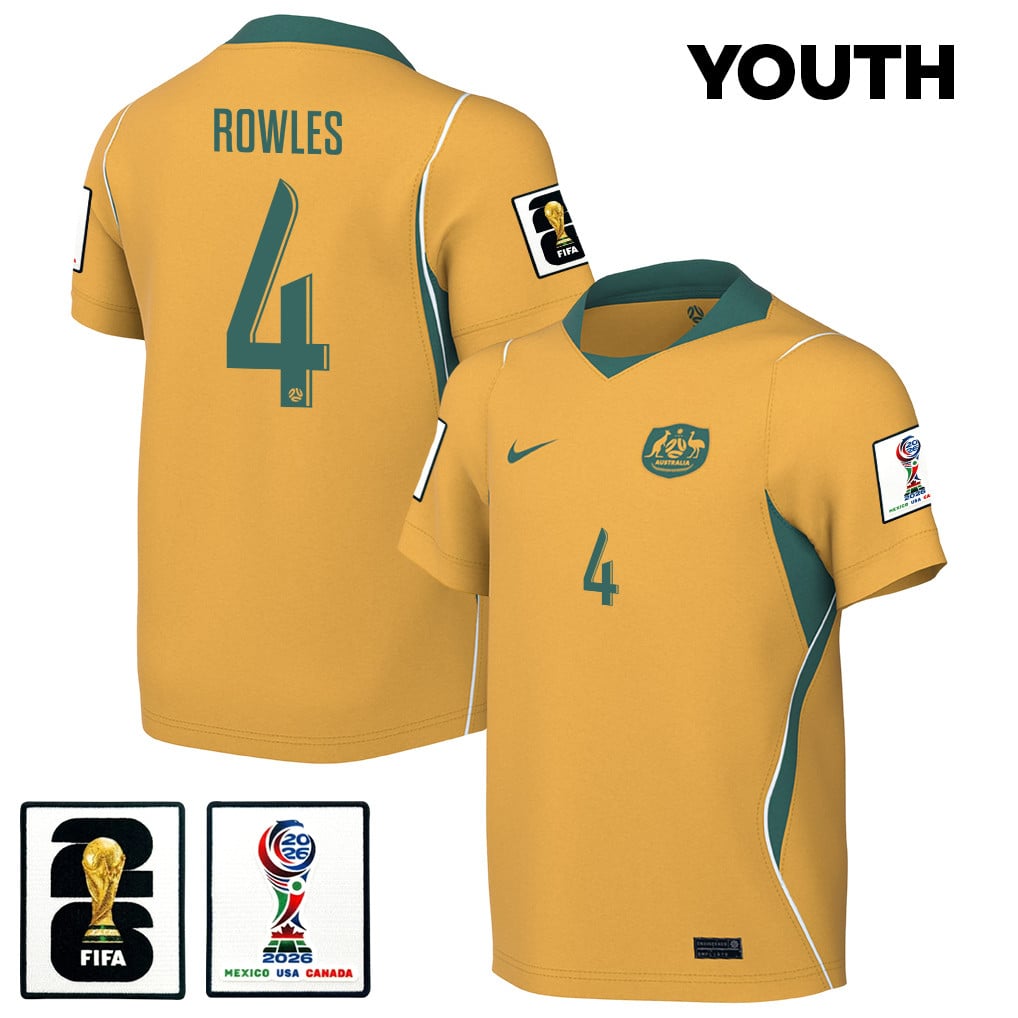 Kye Rowles 4 Youth Australia National Team 2026 Home Jersey - Yellow