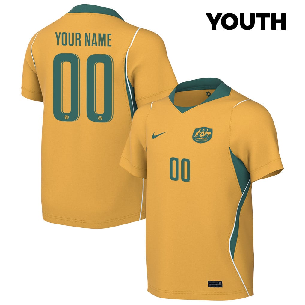 Australia National Team 2026 Youth Personalized Home Jersey - Yellow