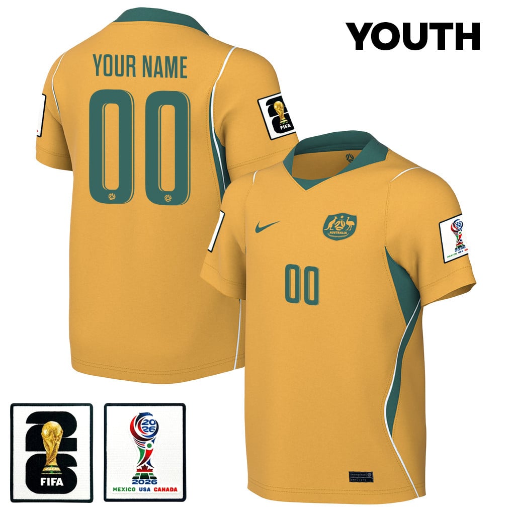 Australia National Team 2026 Youth Personalized Home Jersey - Yellow