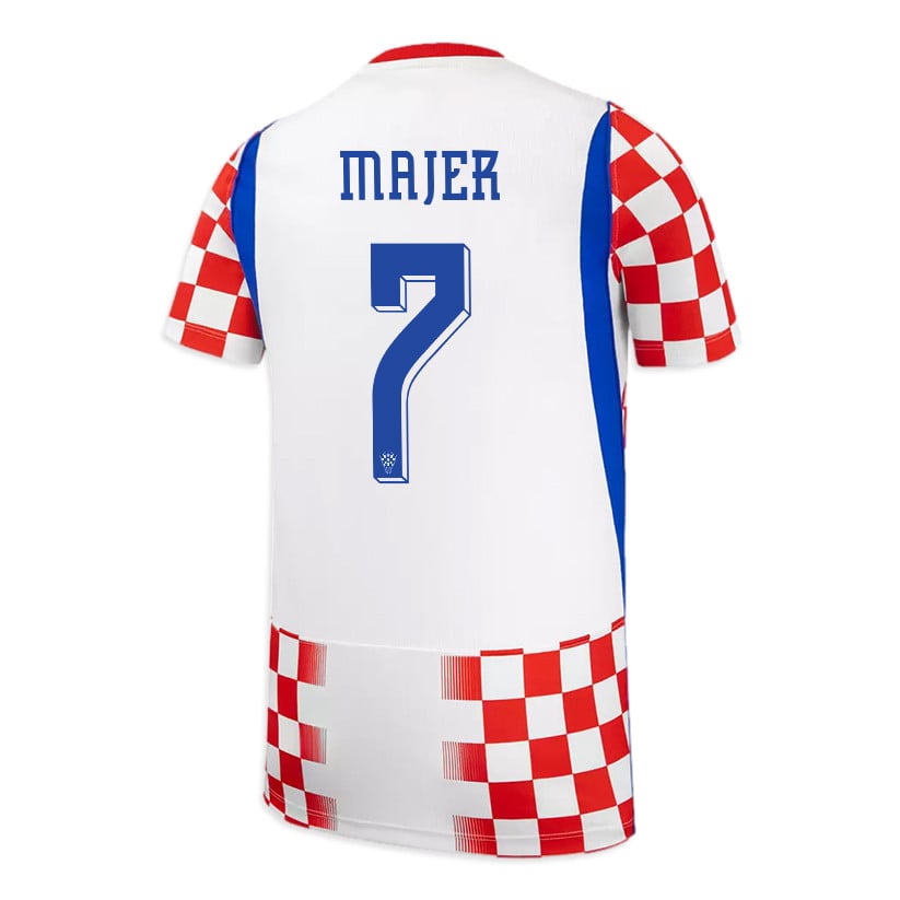 Lovro Majer 7 Youth Croatia National Team 2026 Home Jersey - White/ Red