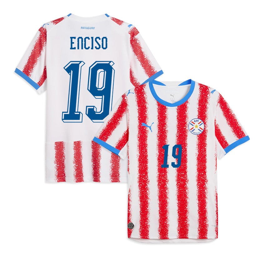 Julio Enciso 19 Paraguay National Team 2026 Home Jersey - White/Red, Men