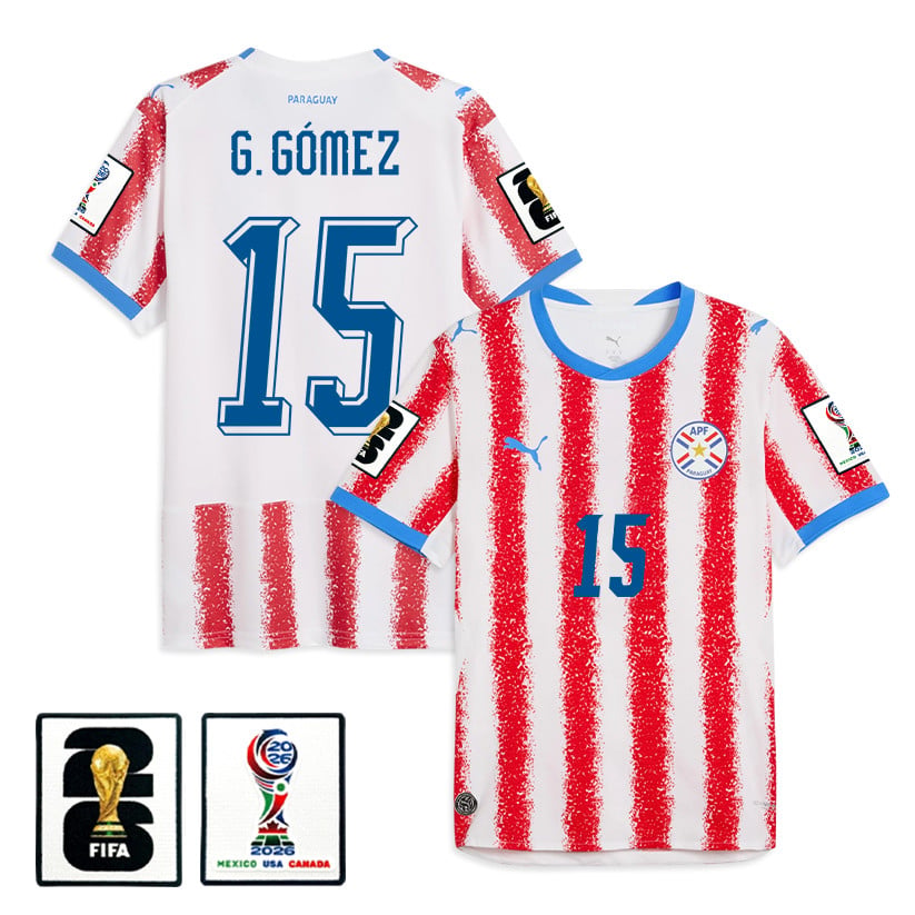Gustavo Gómez 15 Paraguay National Team 2026 Home Jersey - White/Red, Men