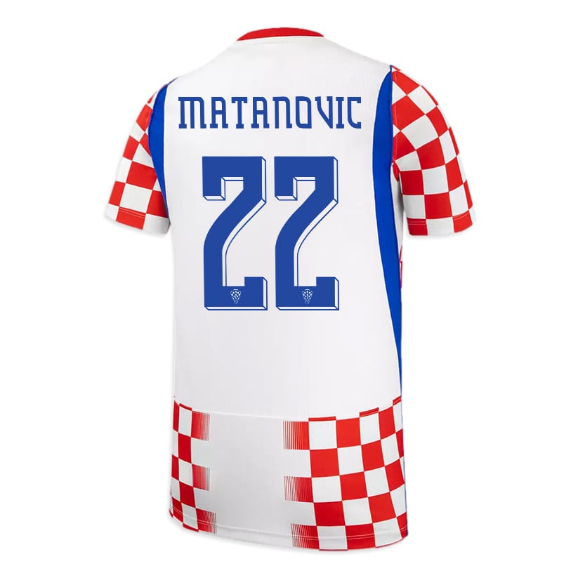 Igor Matanovic 22 Youth Croatia National Team 2026 Home Jersey - White/ Red