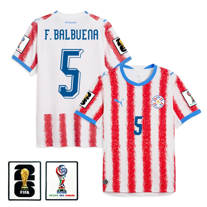 Fabián Balbuena 5 Paraguay National Team 2026 Home Jersey - White/Red, Men