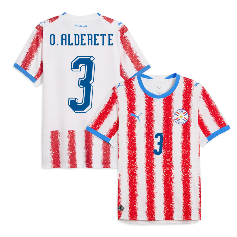 Omar Alderete 3 Paraguay National Team 2026 Home Jersey - White/Red, Men