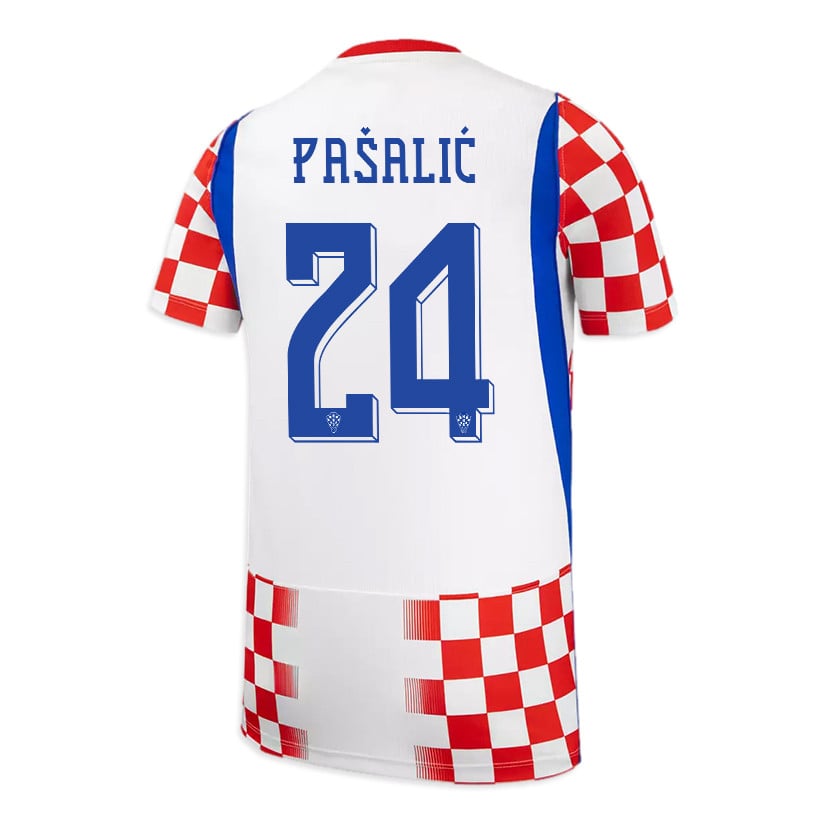 Marco Pašalić 24 Youth Croatia National Team 2026 Home Jersey - White/ Red