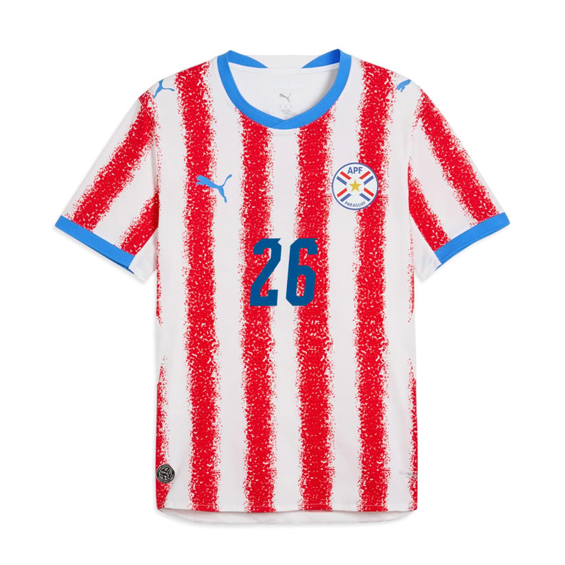 Lucas Romero 26 Paraguay National Team 2026 Home Jersey - White/Red, Men