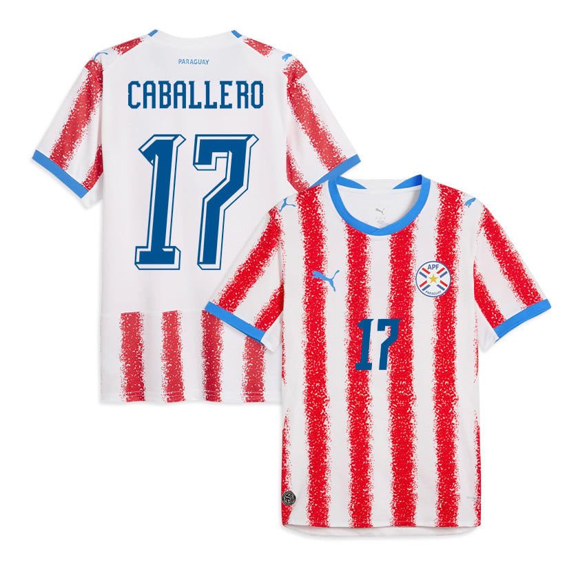 Gustavo Caballero 17 Paraguay National Team 2026 Home Jersey - White/Red, Men