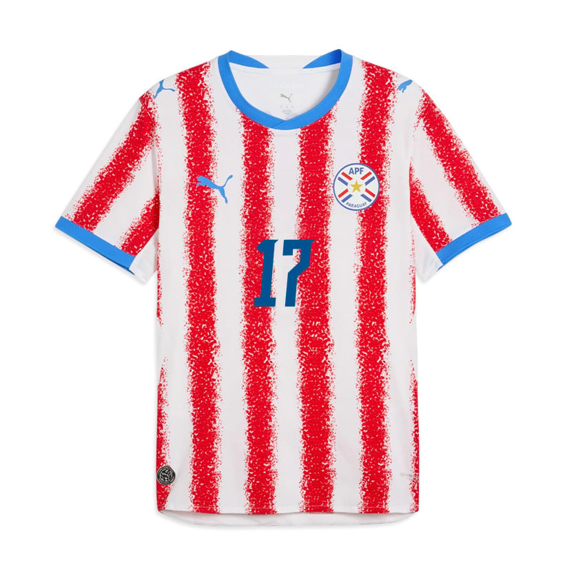 Gustavo Caballero 17 Paraguay National Team 2026 Home Jersey - White/Red, Men