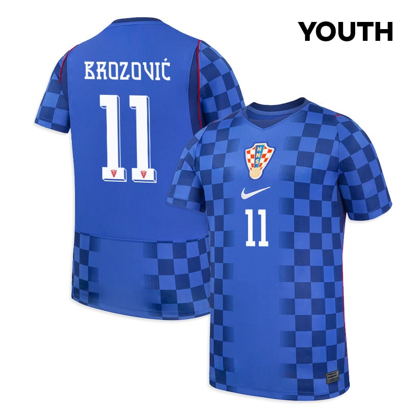 Marcelo Brozović 11 Youth Croatia National Team 2026 Away Jersey - Blue