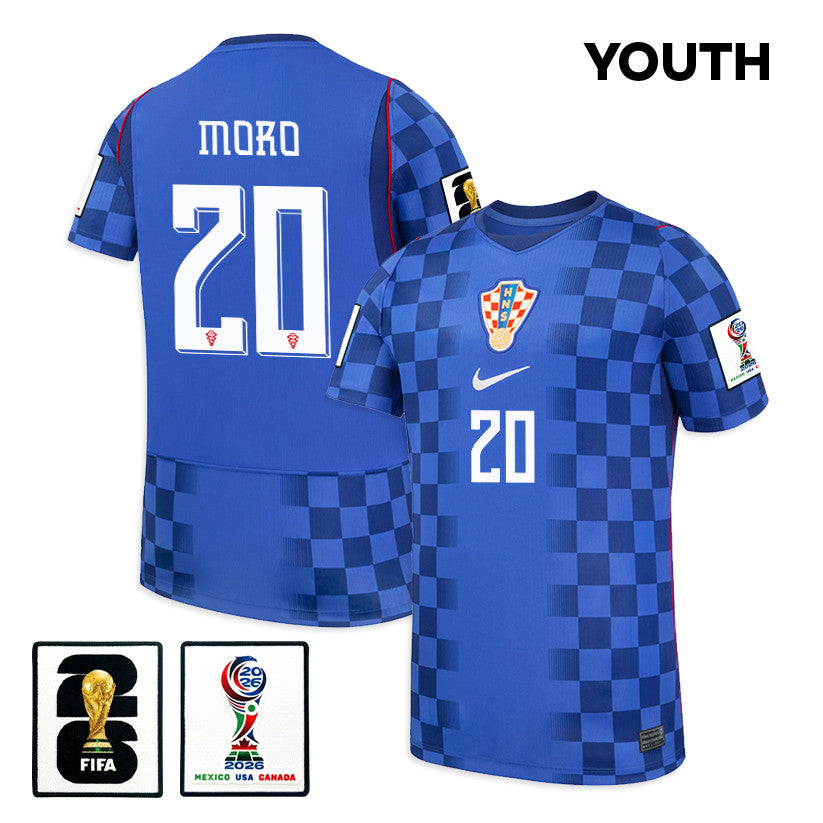 Nikola Moro 20 Youth Croatia National Team 2026 Away Jersey - Blue