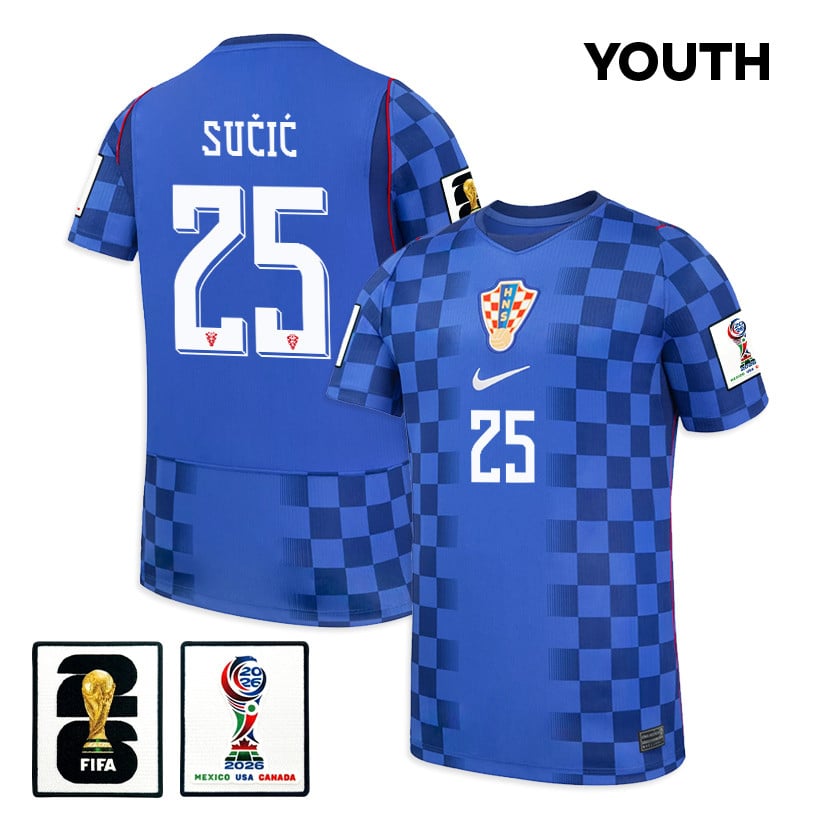 Luka Sučić 25 Youth Croatia National Team 2026 Away Jersey - Blue