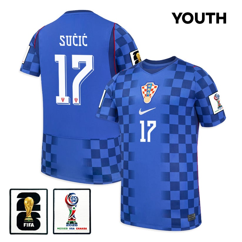 Petar Sučić 17 Youth Croatia National Team 2026 Away Jersey - Blue