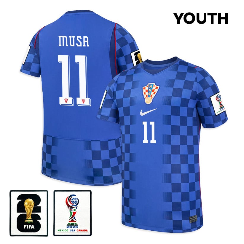 Petar Musa 11 Youth Croatia National Team 2026 Away Jersey - Blue