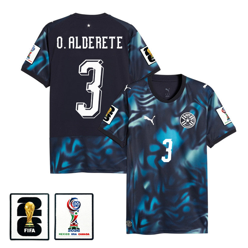 Omar Alderete 3 Paraguay National Team 2026 Away Jersey - Navy, Men