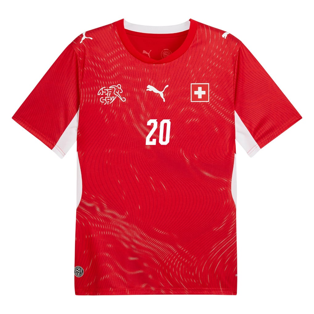 Luca Jaquez 20 Switzerland National Team 2026 x World Cup Patch Home Jersey - Red, Men
