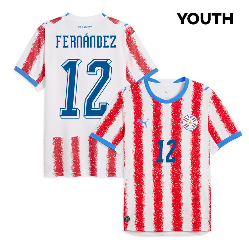 Gatito Fernández 12 Youth Paraguay National Team 2026 Home Jersey - White/Red