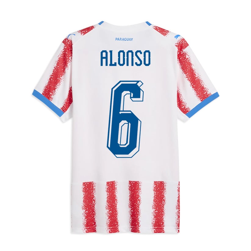 Júnior Alonso 6 Youth Paraguay National Team 2026 Home Jersey - White/Red