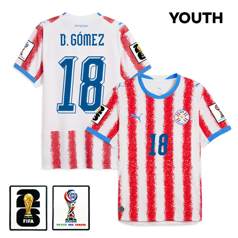 Diego Gómez 18 Youth Paraguay National Team 2026 Home Jersey - White/Red
