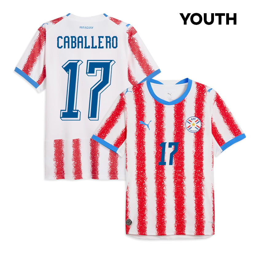 Gustavo Caballero 17 Youth Paraguay National Team 2026 Home Jersey - White/Red