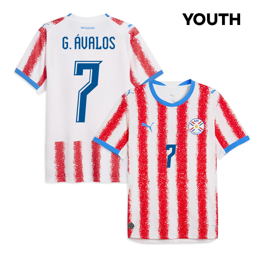 Gabriel Ávalos 7 Youth Paraguay National Team 2026 Home Jersey - White/Red