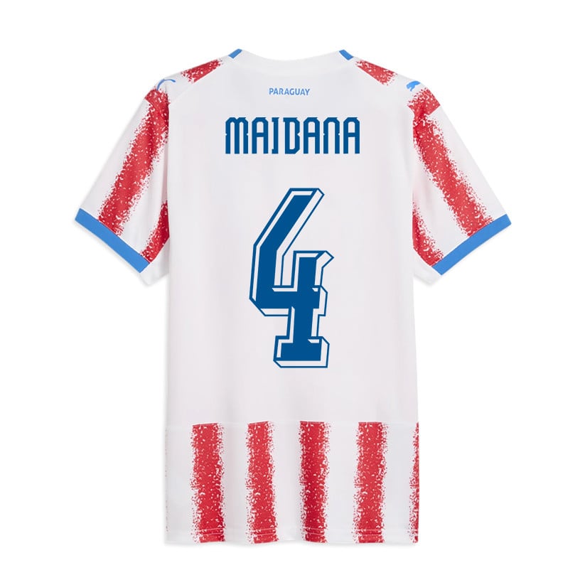 Alexandro Maidana 4 Youth Paraguay National Team 2026 Home Jersey - White/Red