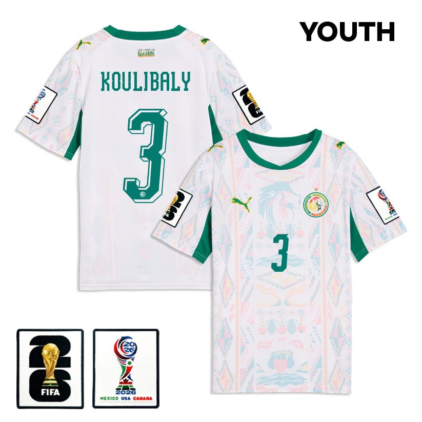 Kalidou Koulibaly 3 Youth Senegal National Team 2026 Home Jersey - White