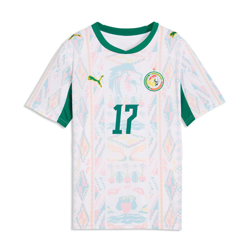 Pape Matar Sarr 17 Youth Senegal National Team 2026 Home Jersey - White