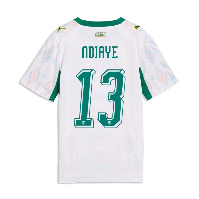 Iliman Ndiaye 13 Youth Senegal National Team 2026 Home Jersey - White