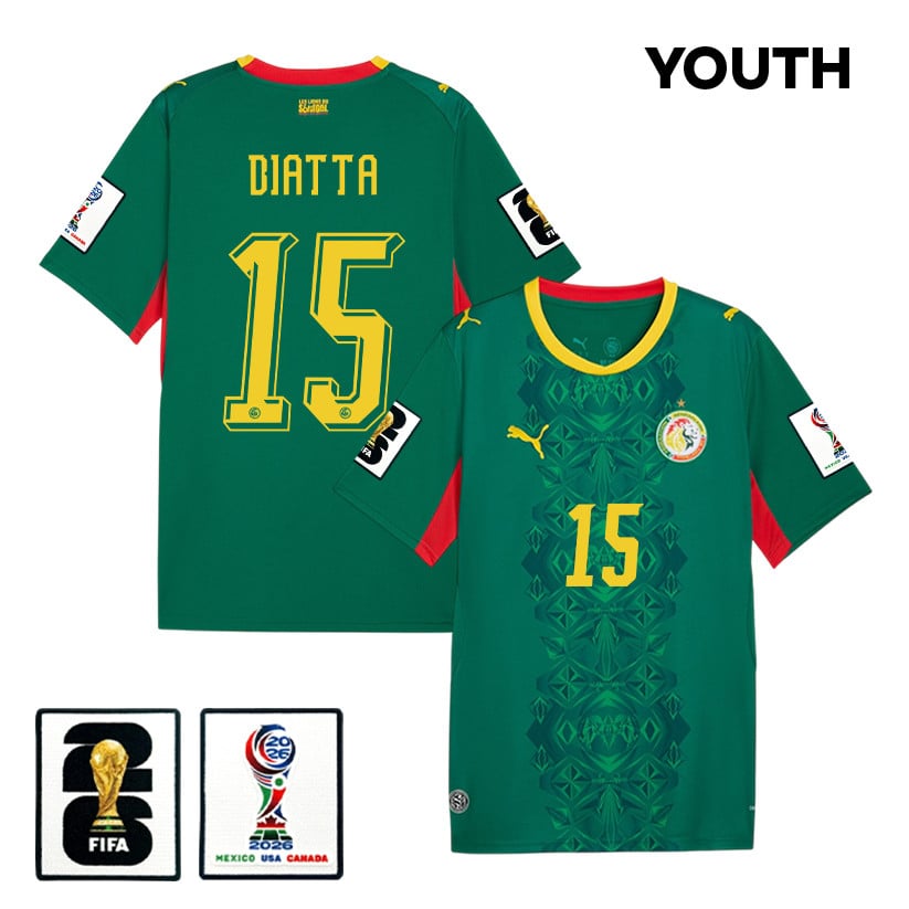 Krépin Diatta 15 Youth Senegal National Team 2026 Away Jersey - Green