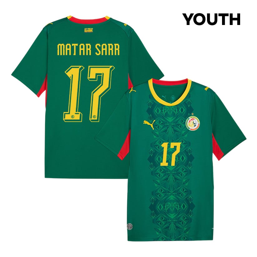 Pape Matar Sarr 17 Youth Senegal National Team 2026 Away Jersey - Green