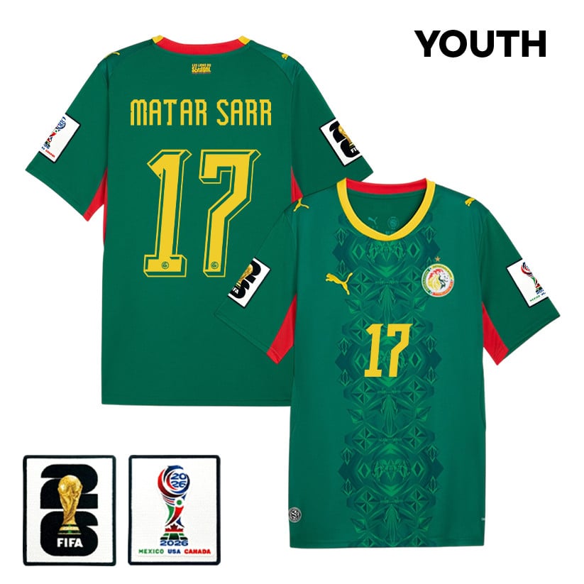 Pape Matar Sarr 17 Youth Senegal National Team 2026 Away Jersey - Green