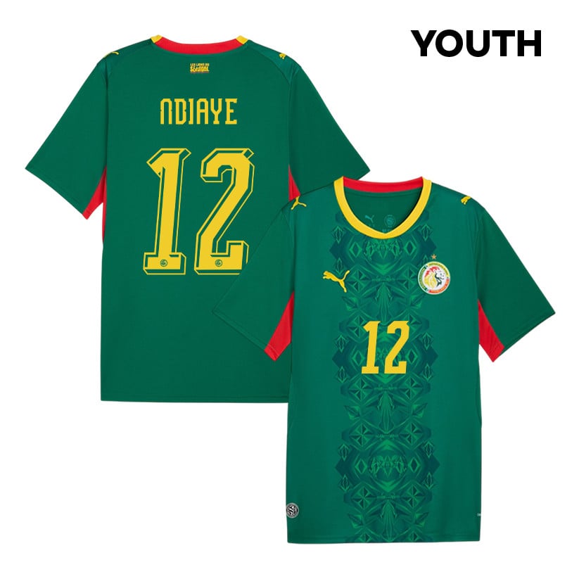Cherif Ndiaye 12 Youth Senegal National Team 2026 Away Jersey - Green