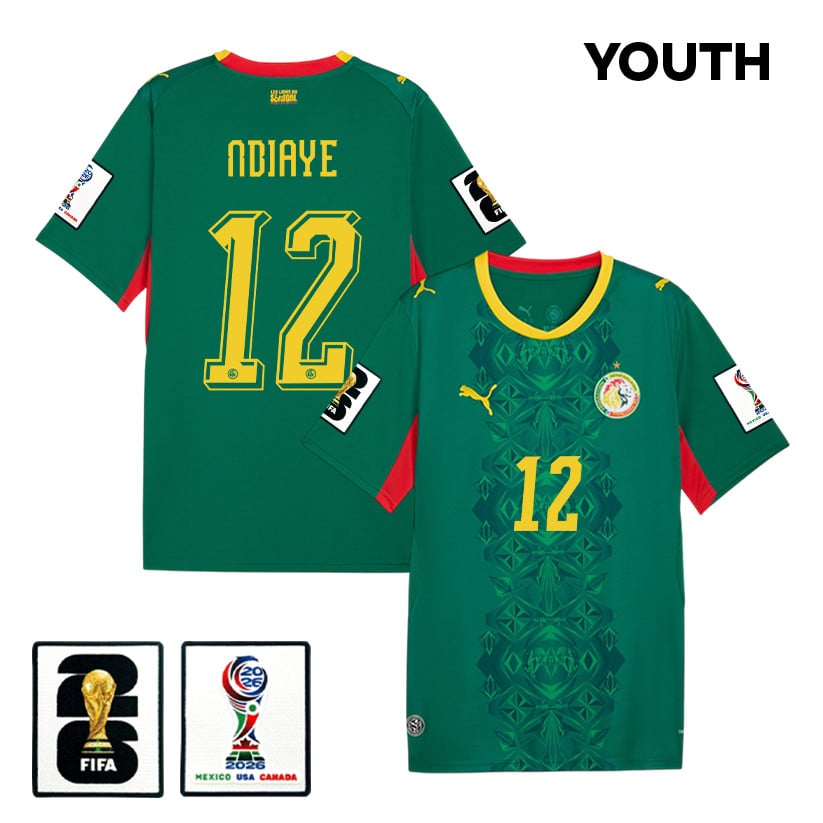 Cherif Ndiaye 12 Youth Senegal National Team 2026 Away Jersey - Green