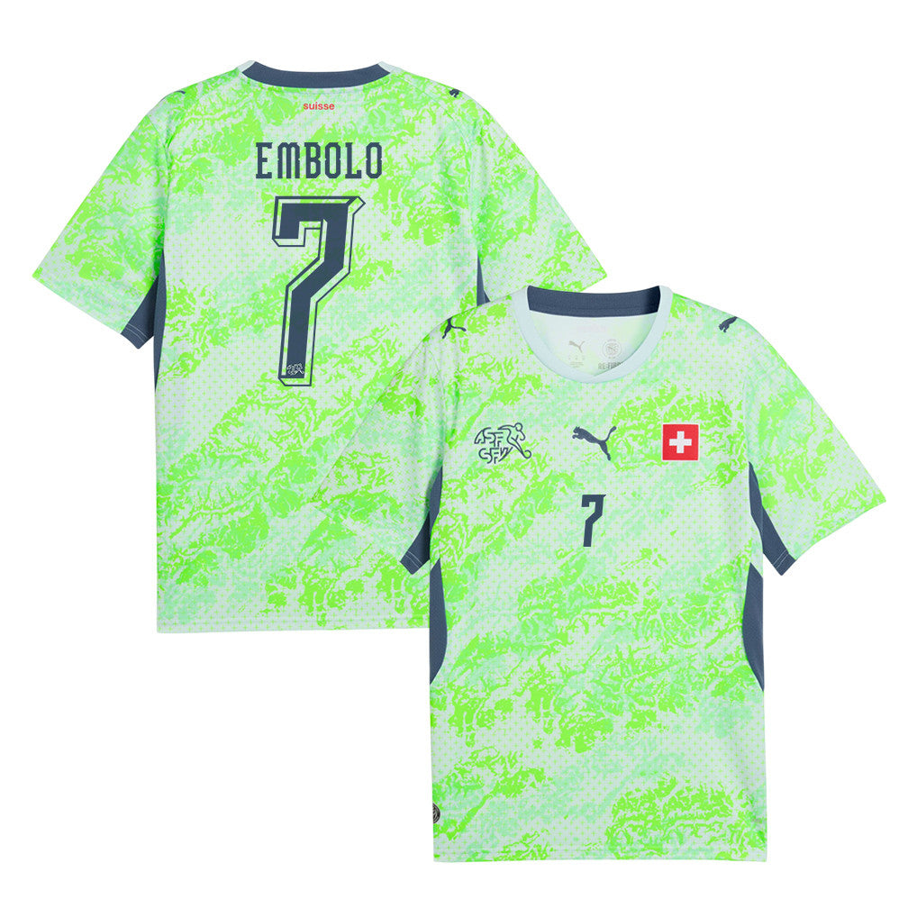 Breel Embolo 7 Switzerland National Team 2026 Away Jersey - Men, Green